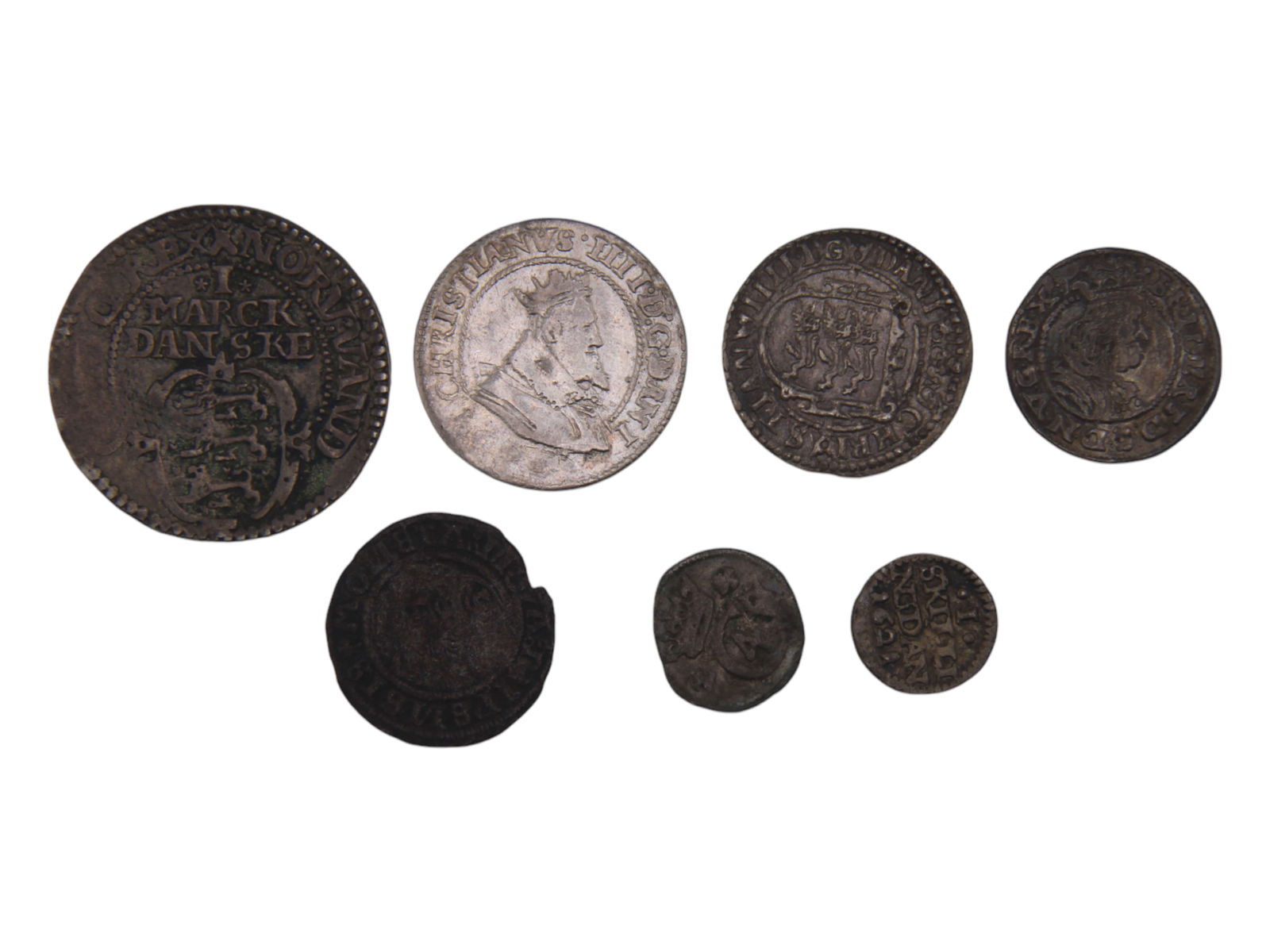 (7) Denmark 16th & 17th Century Coins (1 of 2)