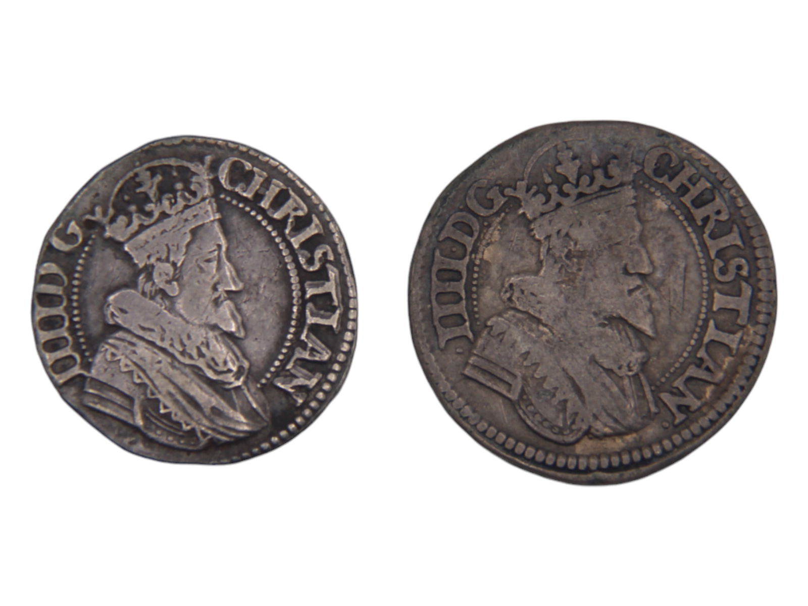 (2) Denmark 1/2 Krone Coins 1624 & 1625 (1 of 2)