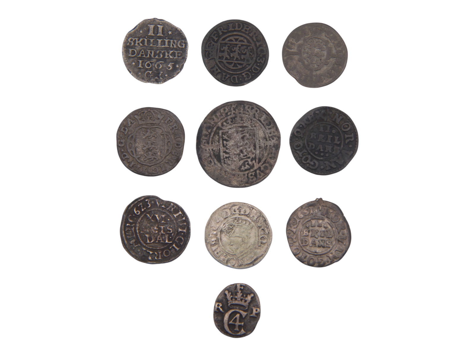 (10) Denmark 17th & 16th Century Coins (1 of 2)
