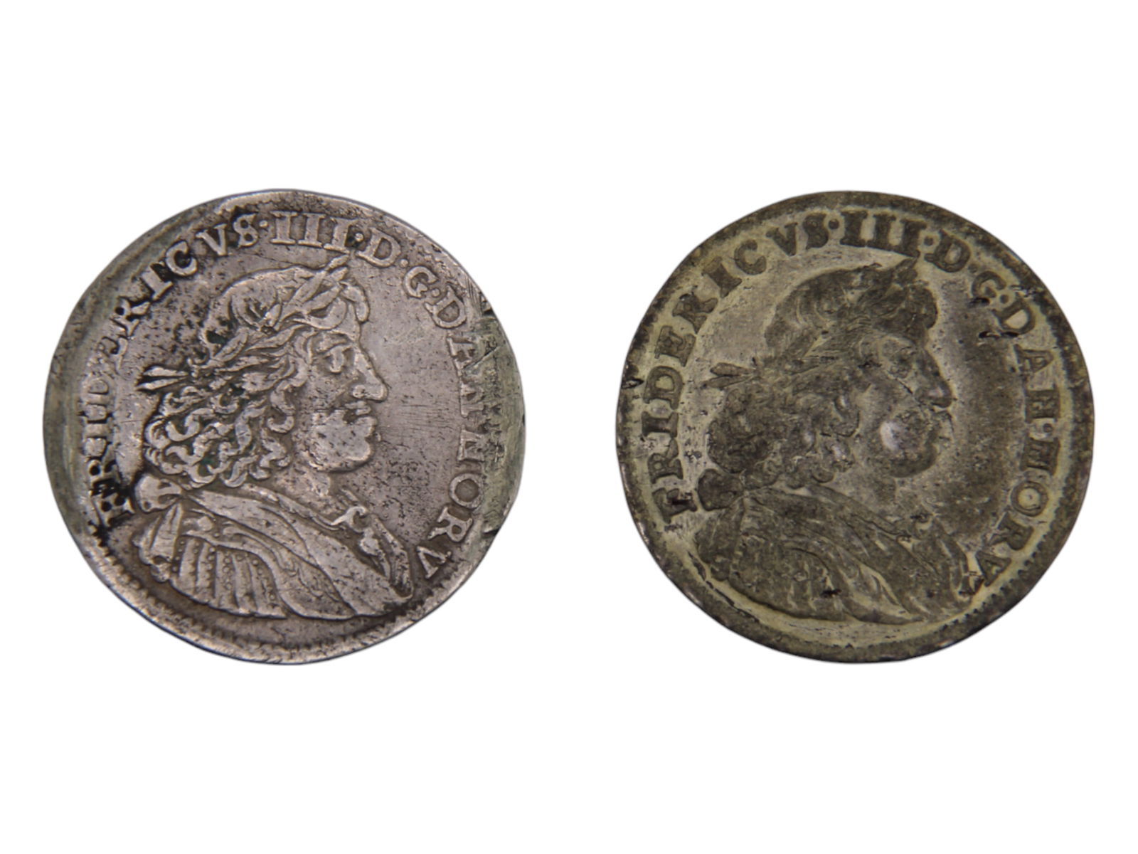 (2) Denmark 1666 2 Mark, 1/2 Krone (1 of 2)