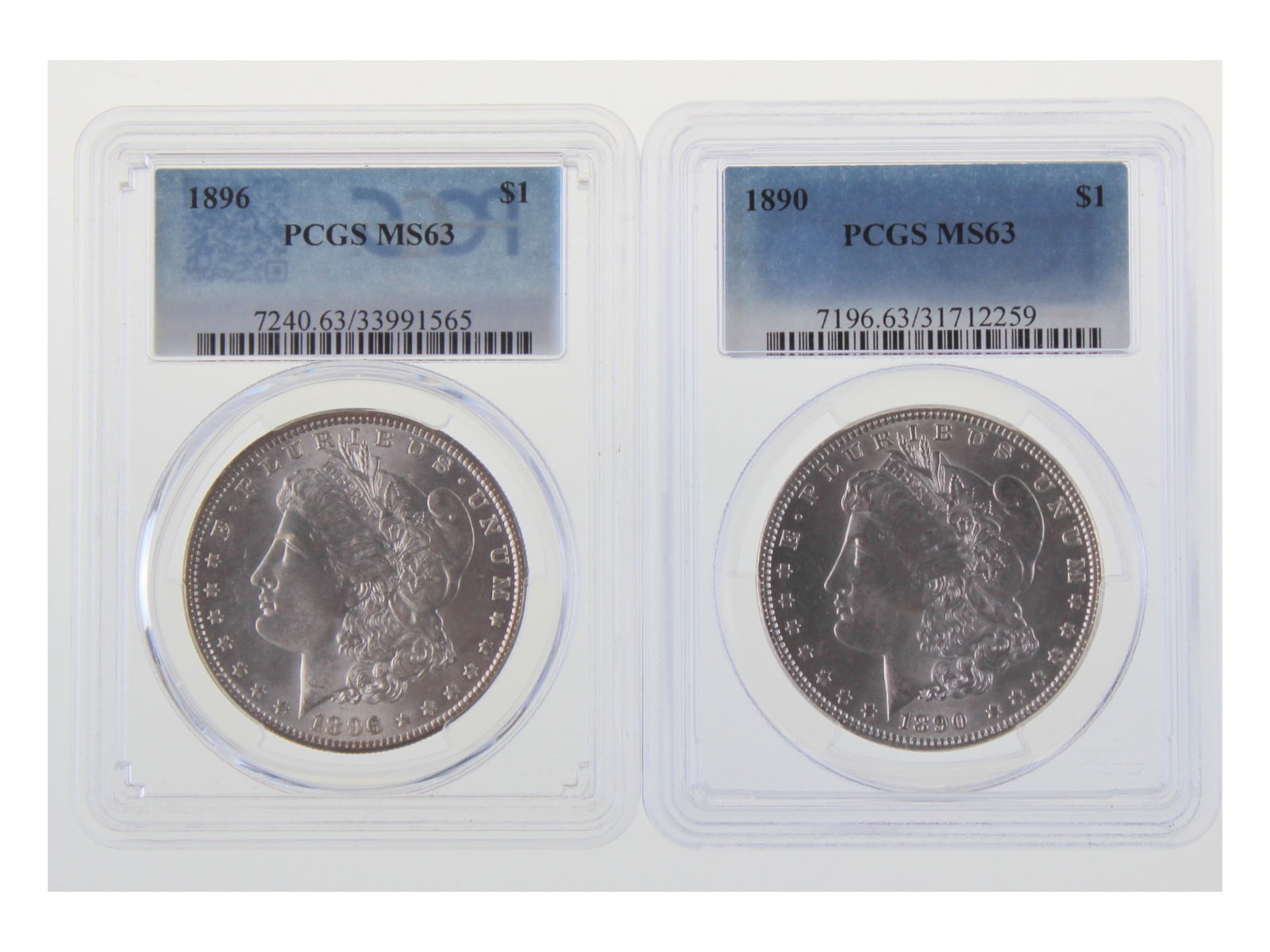 PCGS Graded 1890 &1896 Dollars MS63 (1 of 2)