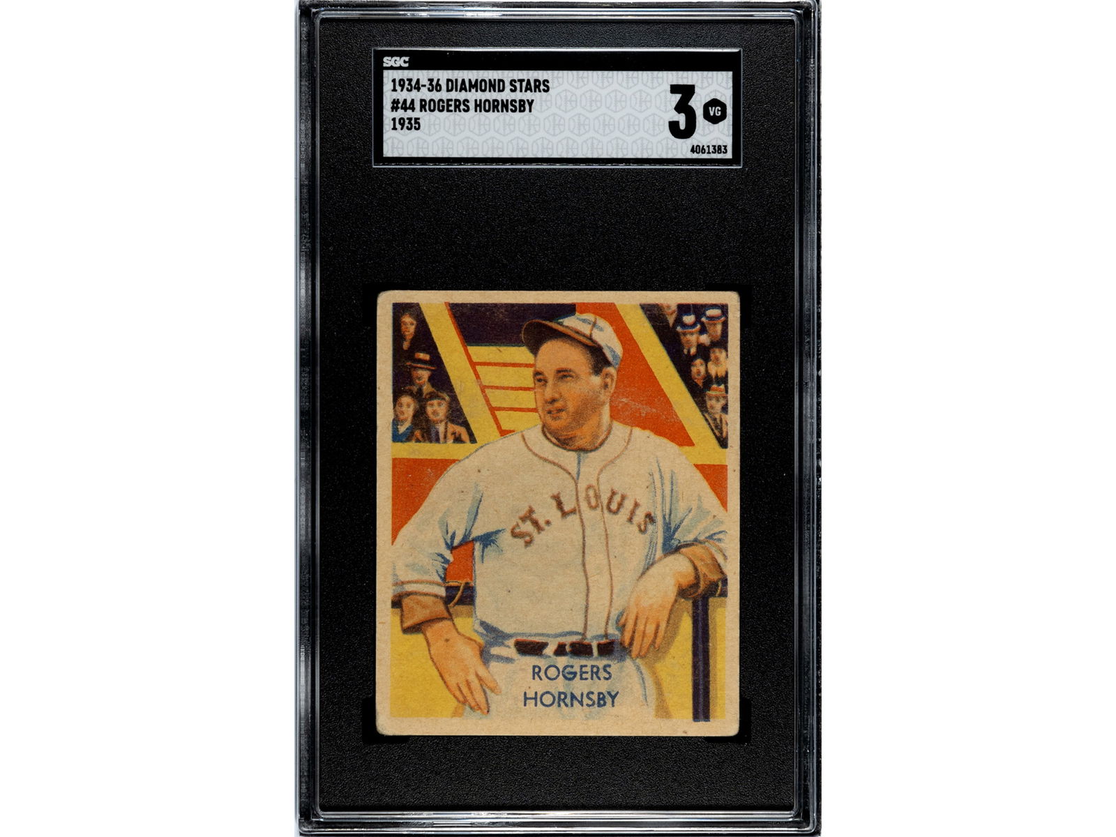 1934-36 Diamond Stars #44 Rogers Hornsby SGC 3 (1 of 2)