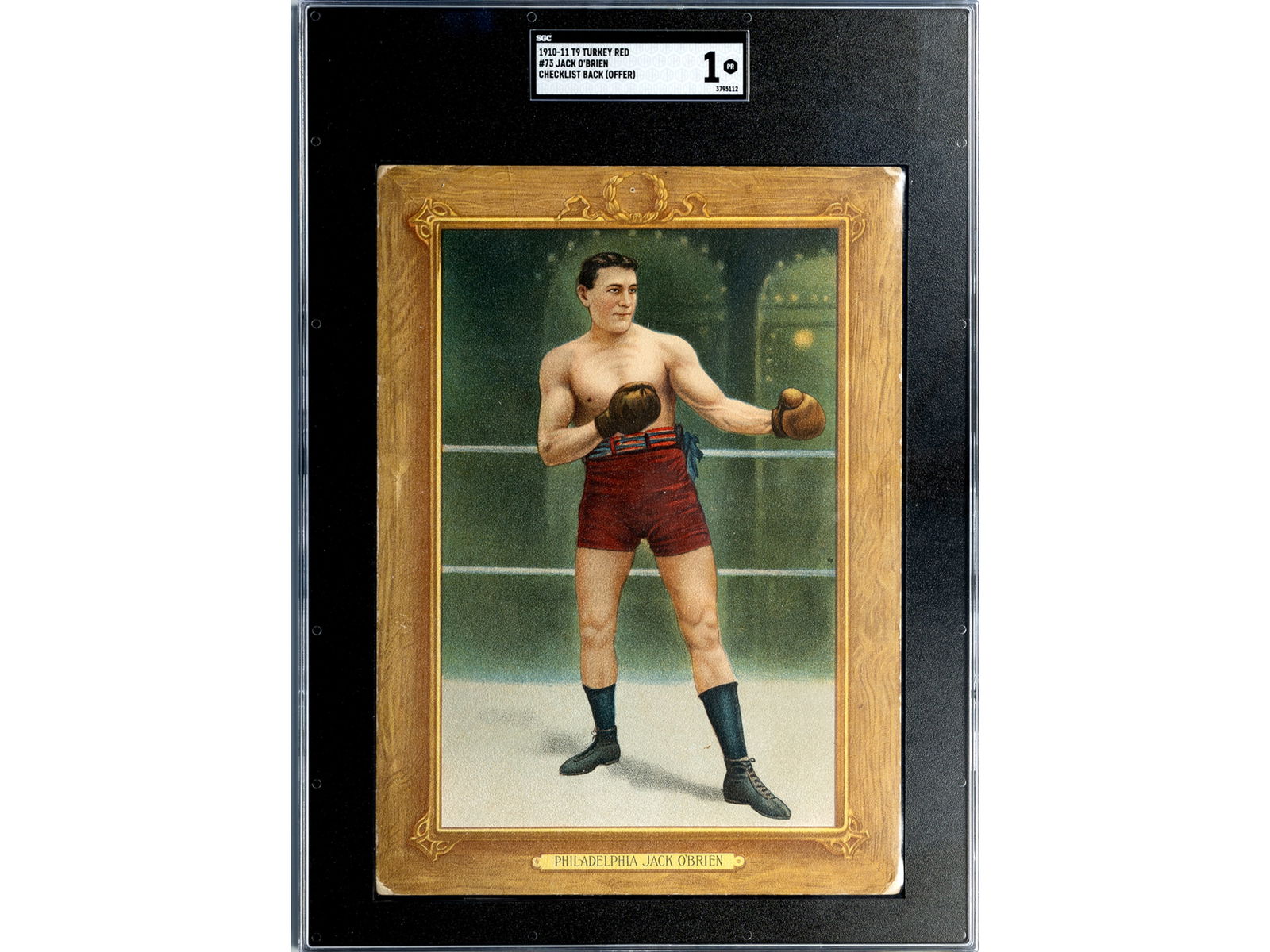 1910-11 T9 Turkey Red #75 Jack O'Brien SGC 1 (1 of 2)