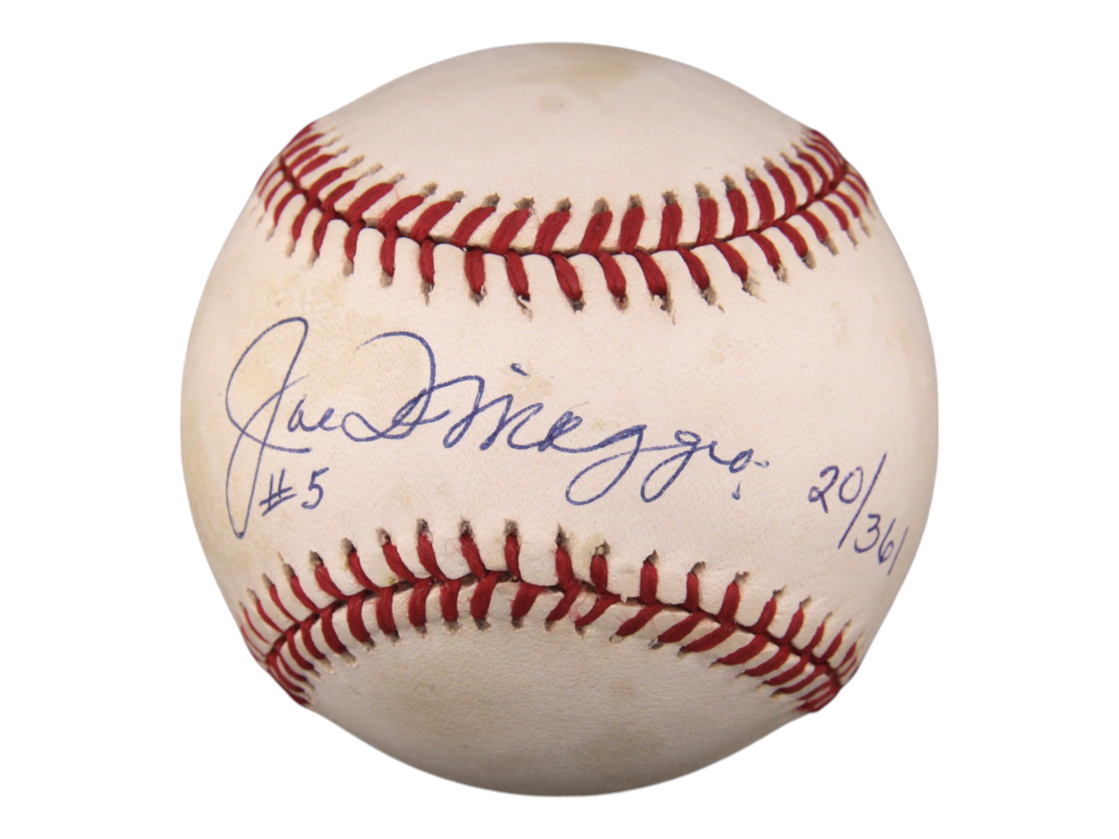 Joe DiMaggio Signed "#5" Baseball /361 JSA (1 of 3)
