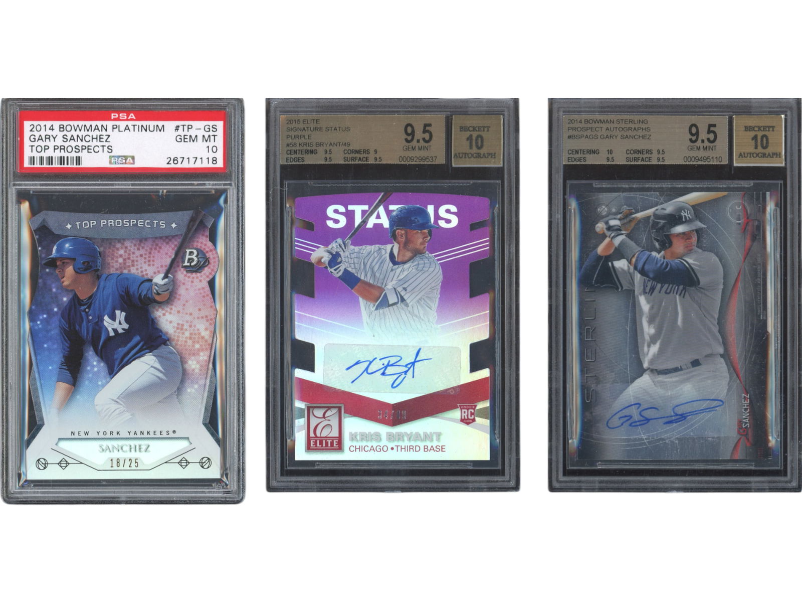 (3) Kris Bryant & Gary Sanchez Prospect Cards (1 of 2)