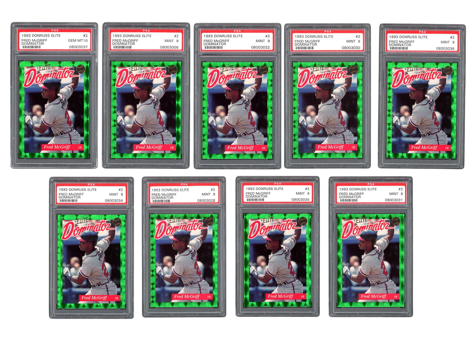 (9) 1993 Donruss Elite Dominator Fred McGriff PSA (1 of 4)