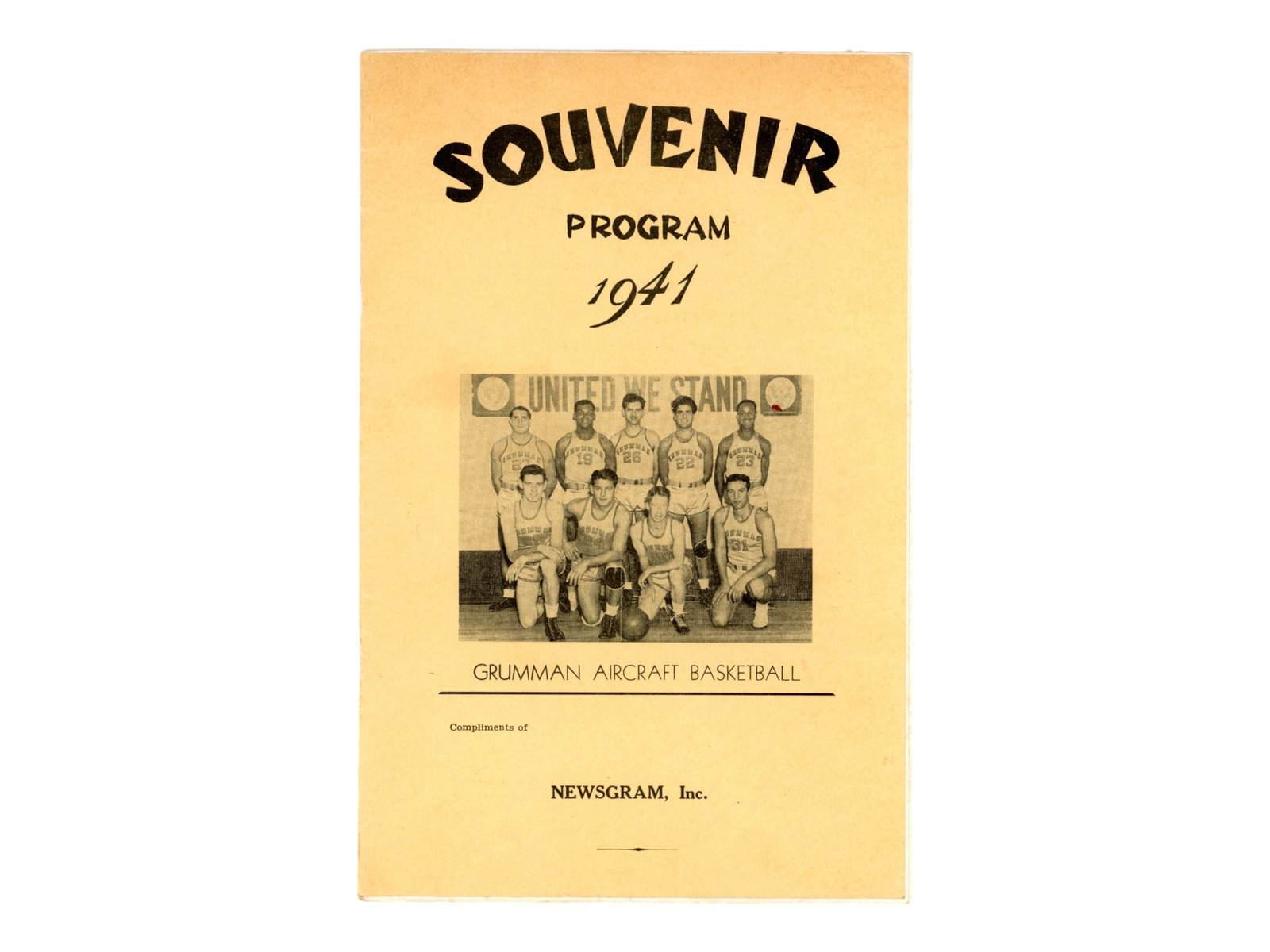 1941 Grumman Aircraft Basketball Signed Program (1 of 8)