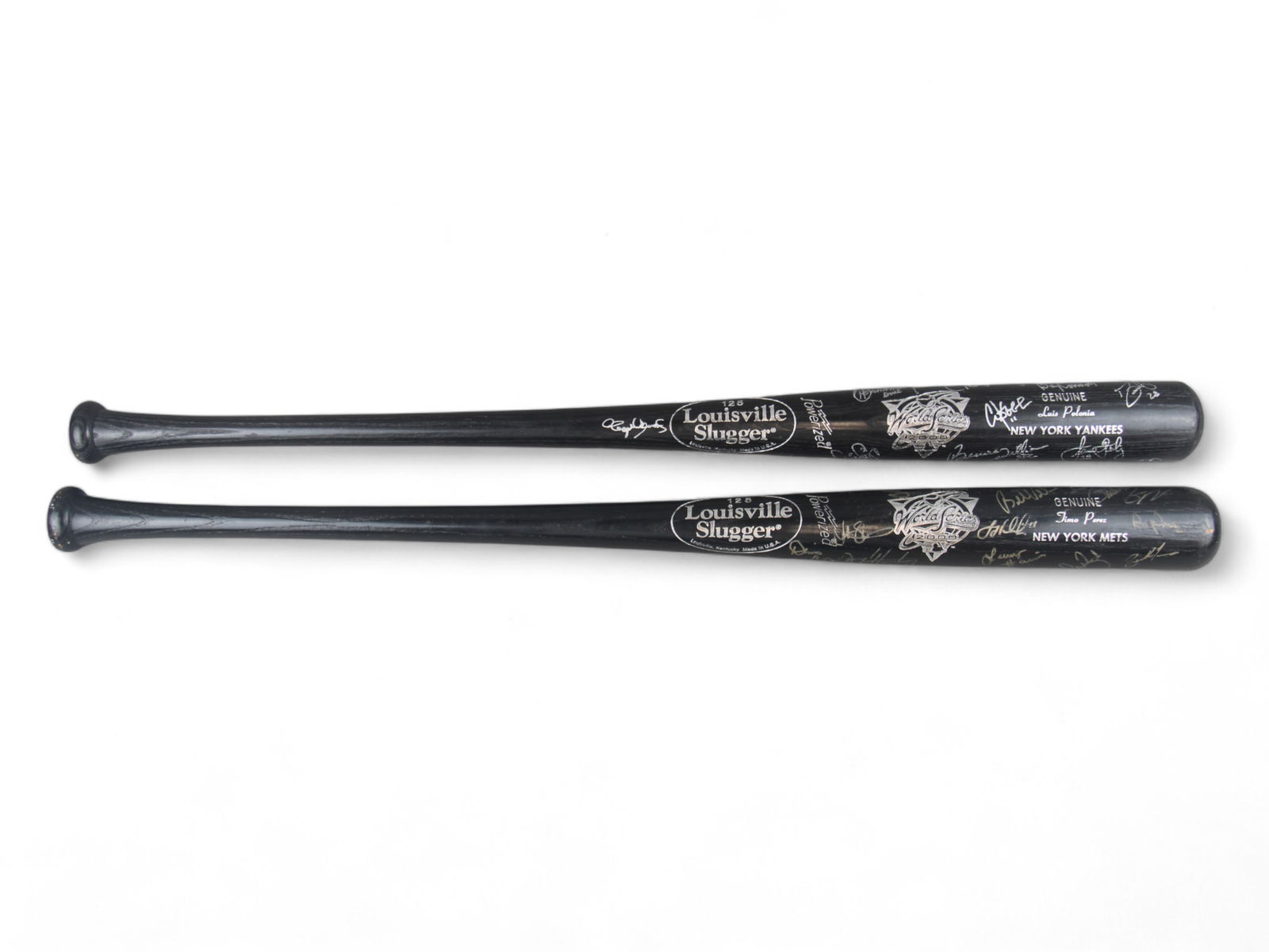 (2) 2000 Subway Series Signed Baseball Bats JSA (1 of 10)