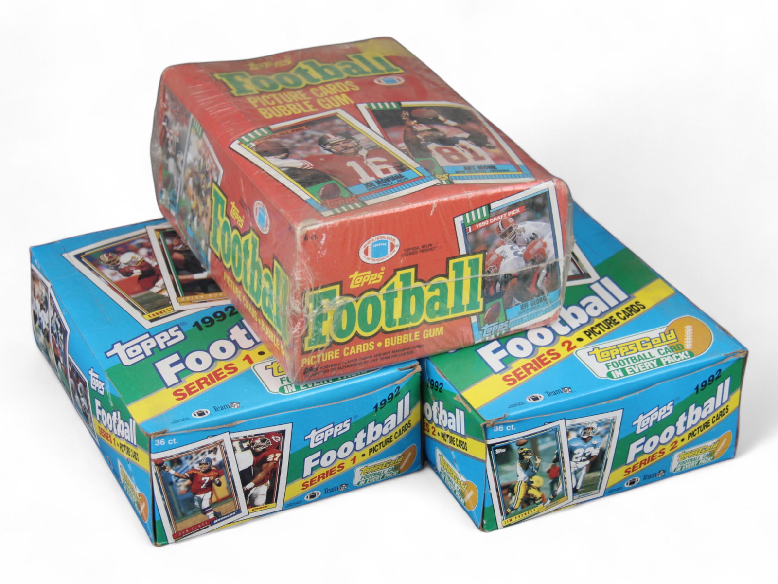 (3) 1990's Topps Football Complete Wax Boxes (1 of 4)