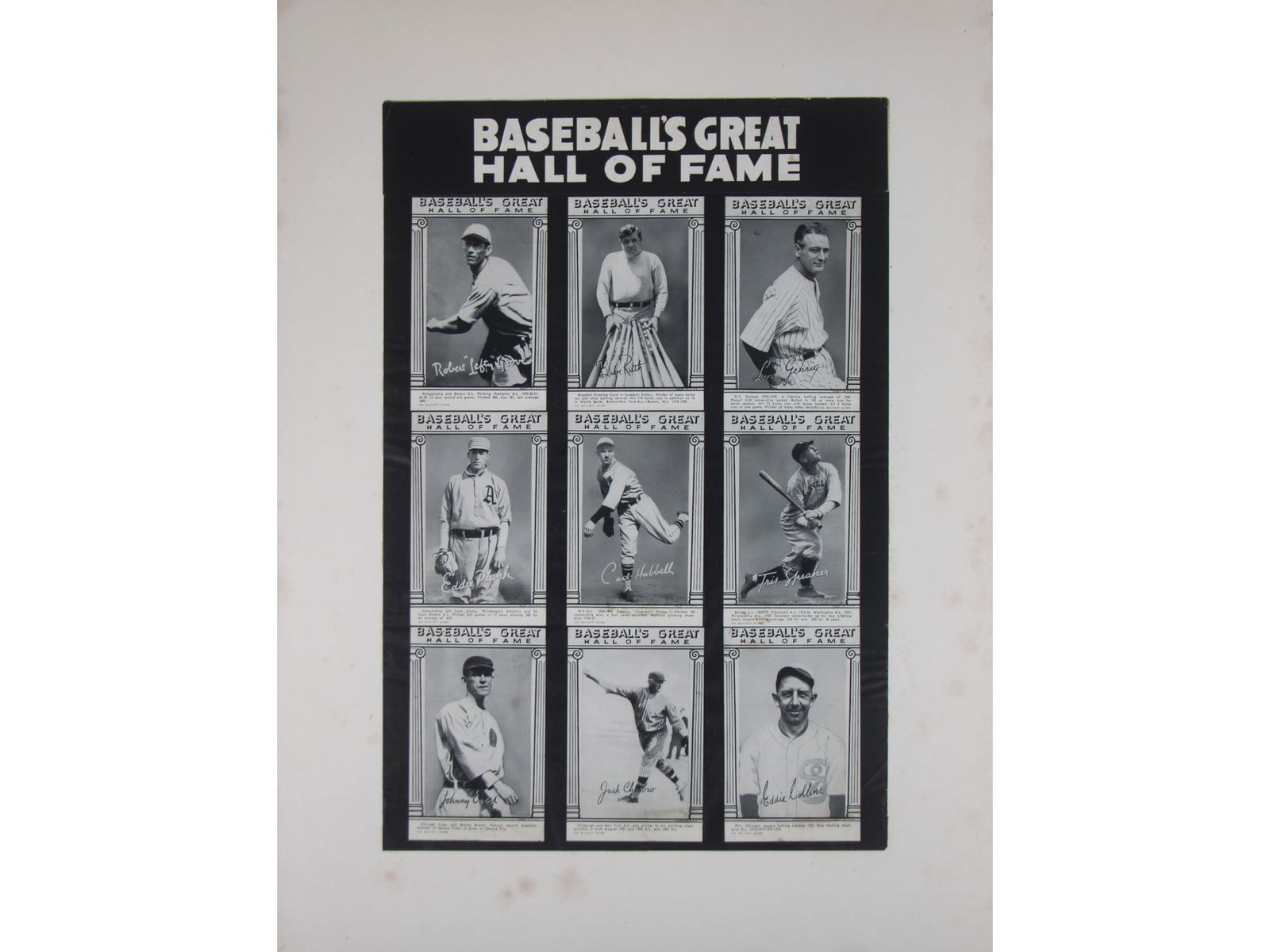 1948 Baseball's Great Hall of Fame Exhibits Insert (1 of 2)