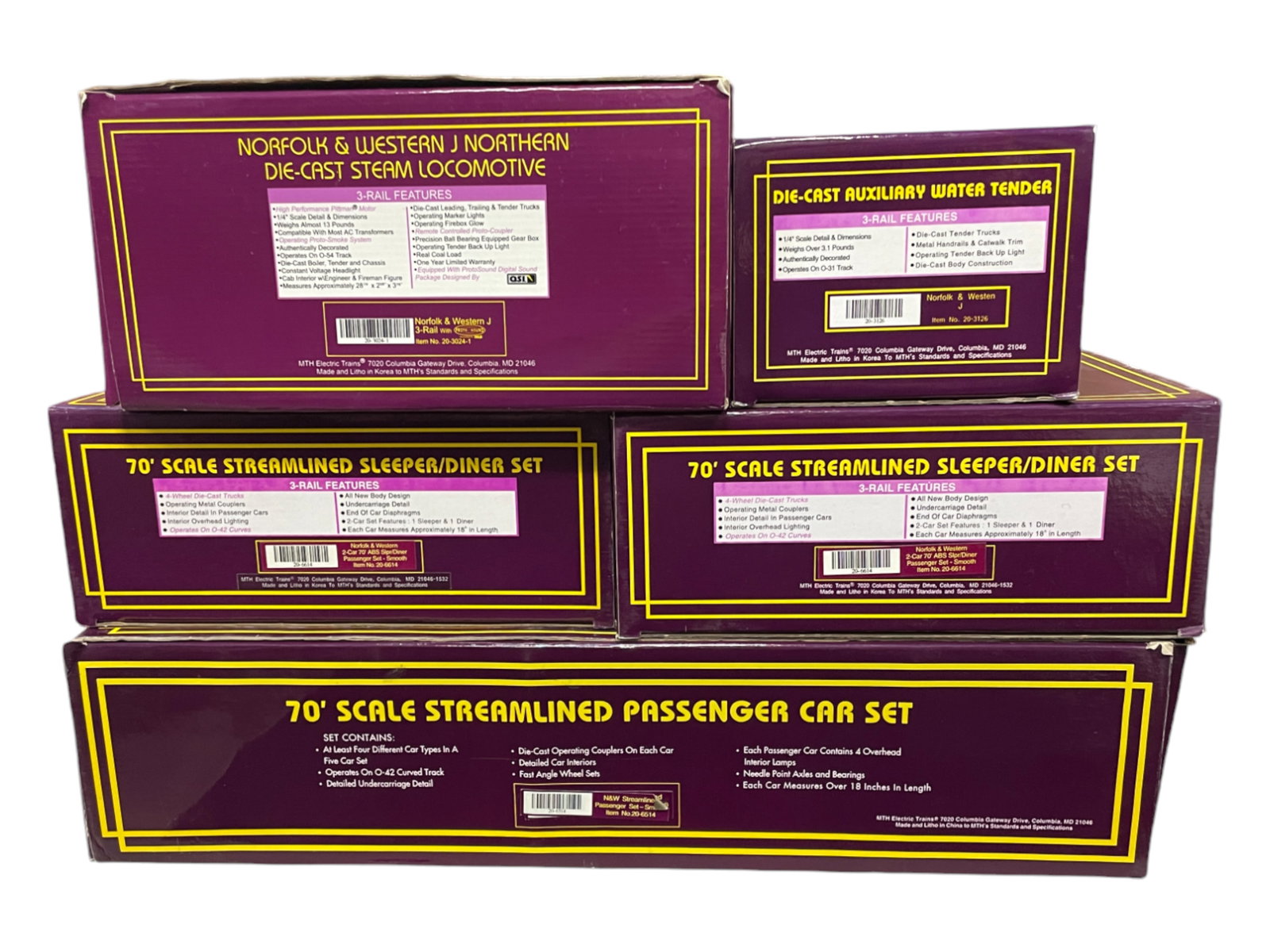 Large MTH N&W Steam Passenger Set (1 of 7)