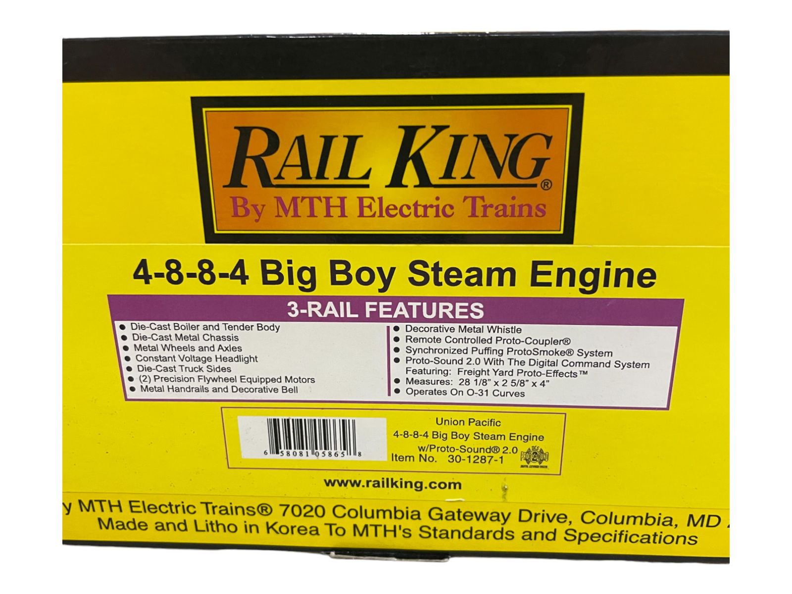 MTH RailKing 30-1287-1 UP Big Boy (1 of 2)