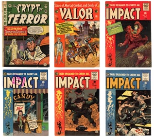 (6) E.C. Comic Issues (Crypt/Valor/Impact)