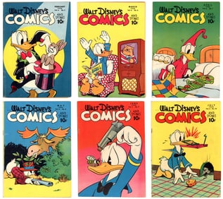 (6) Walt Disney Comics and Stories Issues