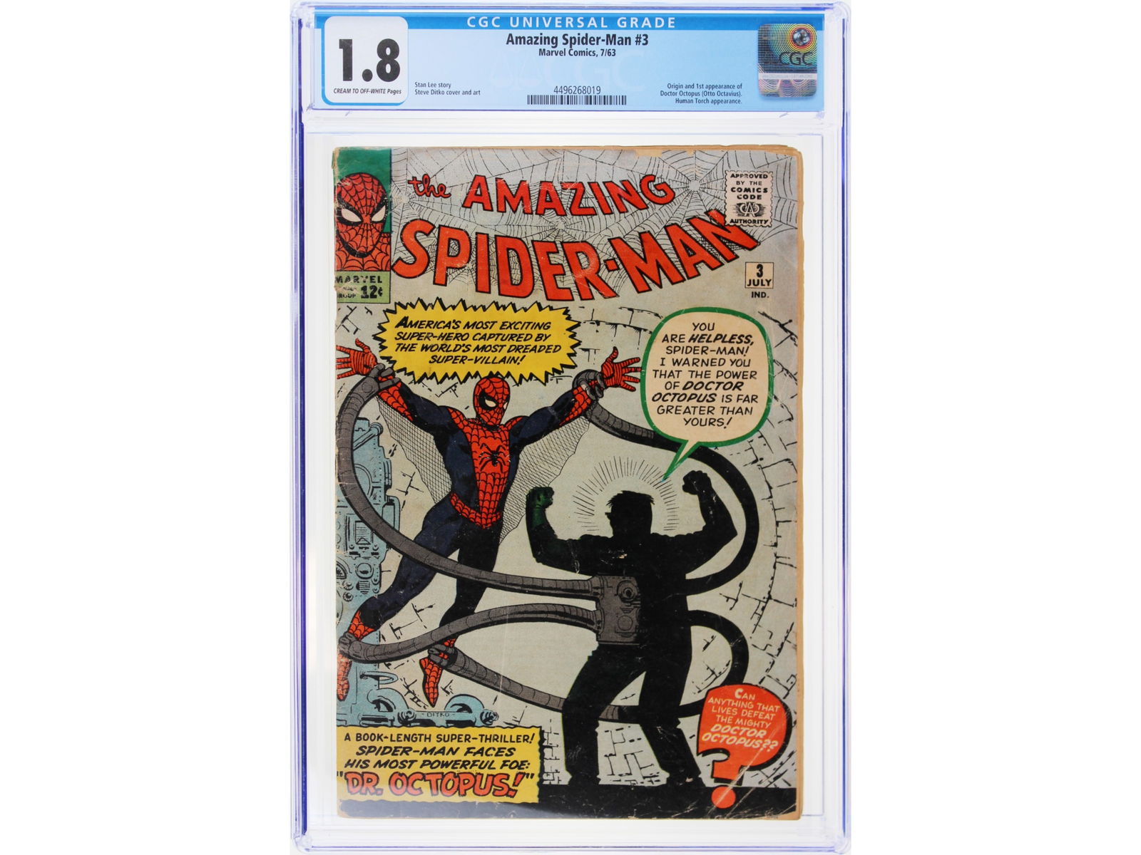 Marvel Comics Amazing Spider-Man #3 CGC 1.8 (1 of 2)