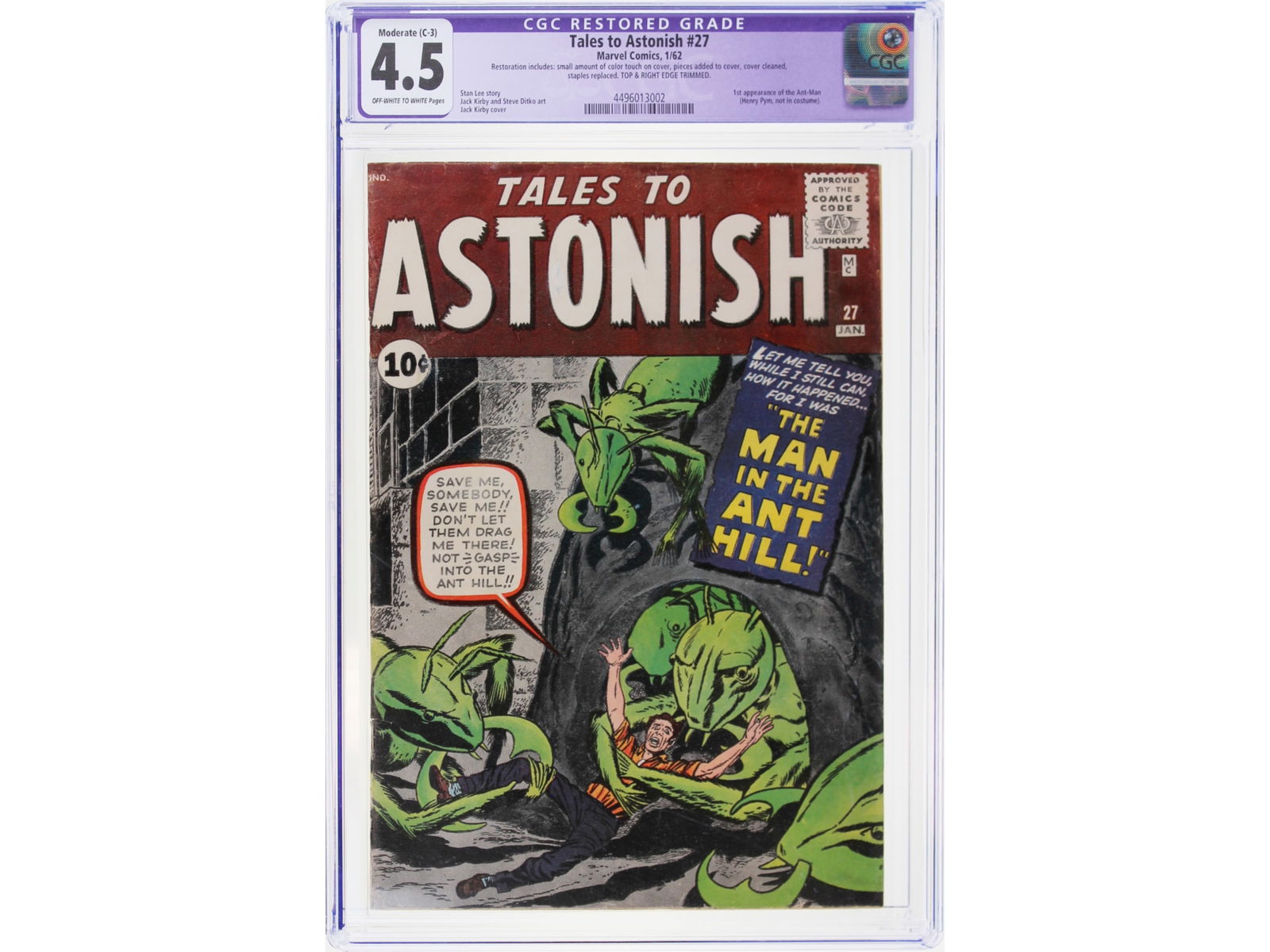 Marvel Comics Tales to Astonish #27 CGC 4.5 RES (1 of 2)