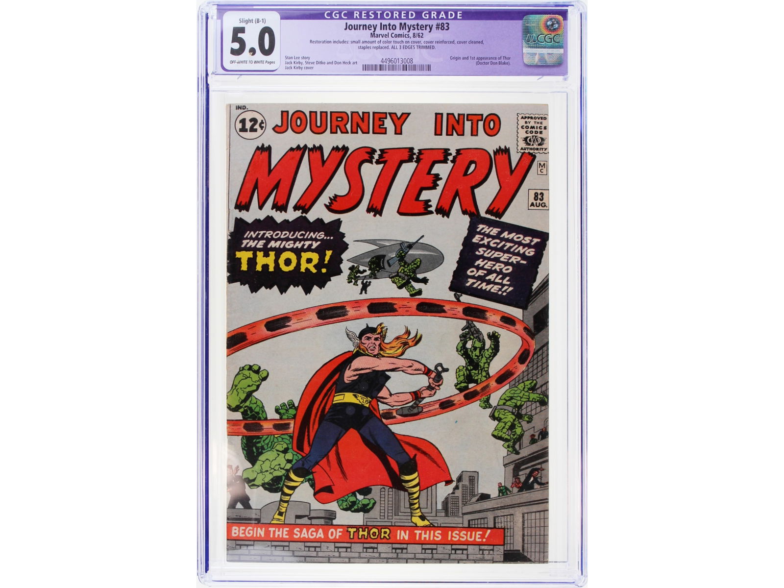 Marvel Comics Journey Into Mystery #83 CGC 5.0 RES (1 of 2)