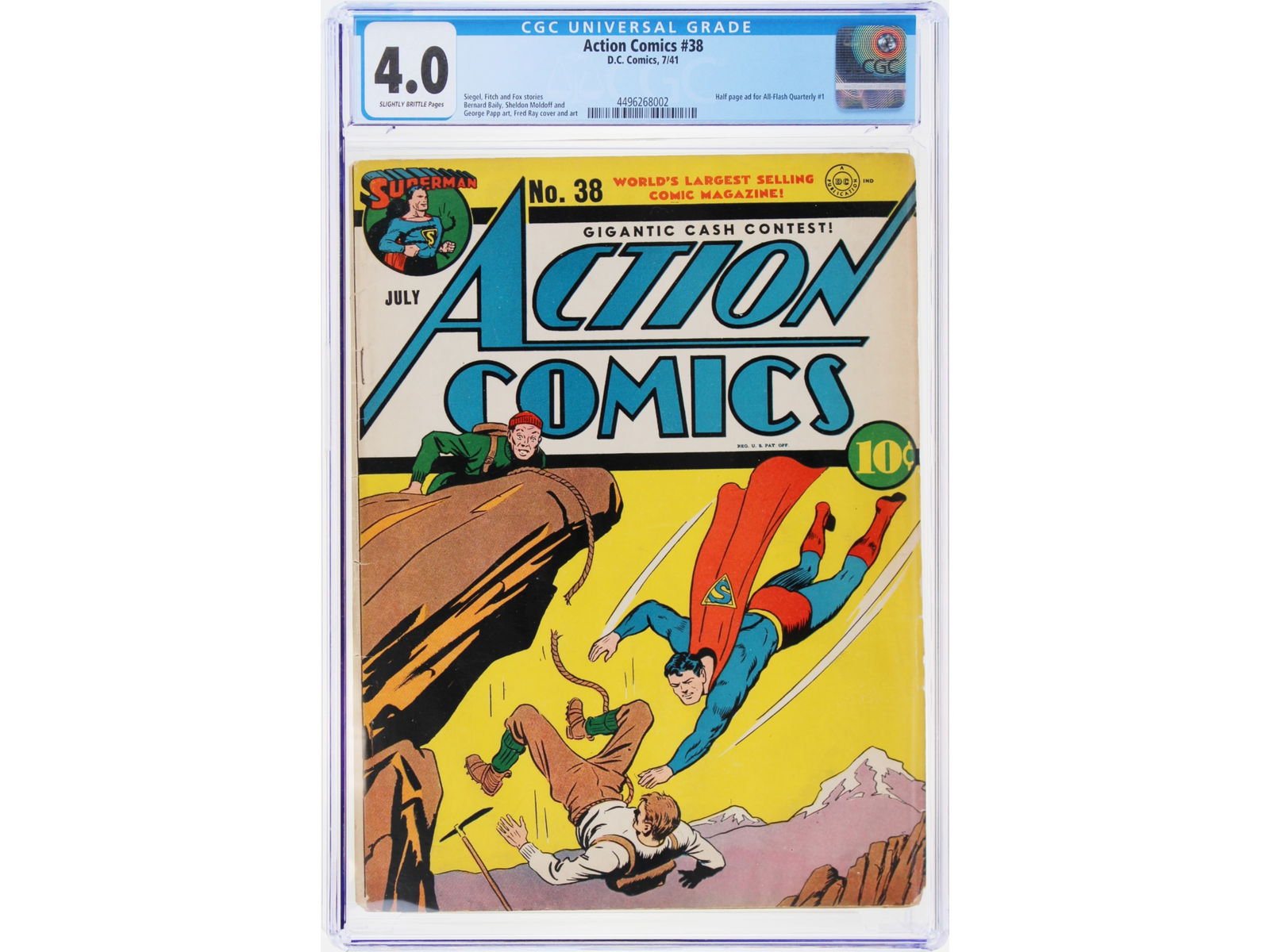 D.C. Comics Action Comics #38 CGC 4.0 (1 of 2)