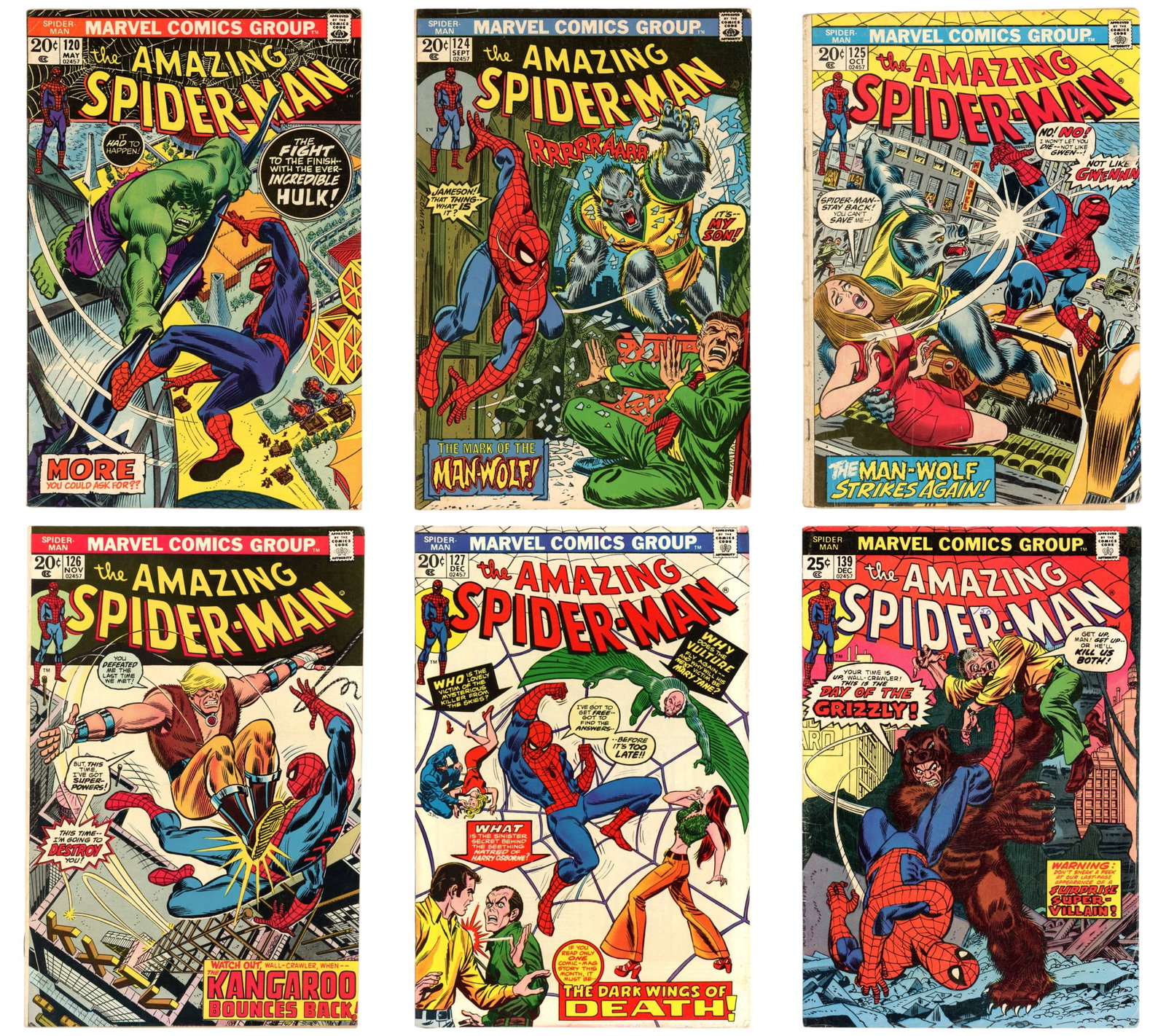 Mixed Comic Lot - Marvel, DC, & Others: Includes Amazing Spider-Man #120, 124-127, 139, Two Gun Kid #107, 108, X-Men #46, 49, 53, 54, 60, 71, 85, 86, 97, 98, 161, 182, Strange Tales #173-175, 177, 179-181, 183-187, World's Finest #143-145, 