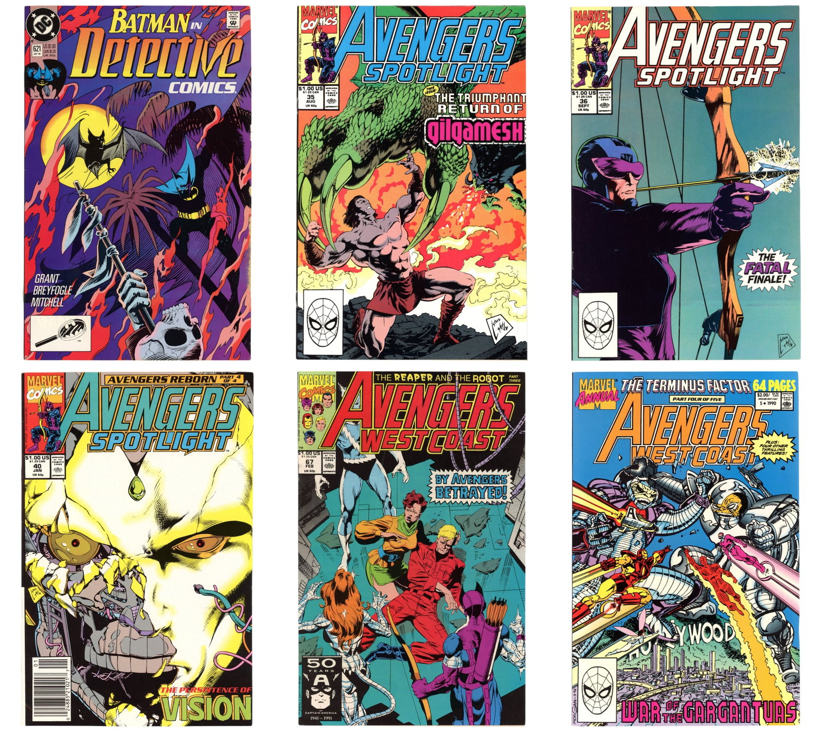 Mixed Comic Lot - Marvel, DC & Other Titles: Includes Detective Comics #621, Avengers #319, 331, Avengers Spotlight #35, 36, 40, West Coast Avengers #67, Annual #5, Superman #202-211, 247, 248, Fantastic Four Giant Size #2-4, 6, Dr. Spektor #14,