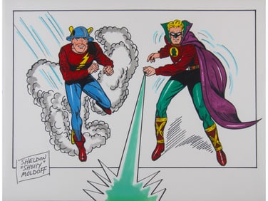 Sheldon Moldoff - Green Lantern & Flash Sketch