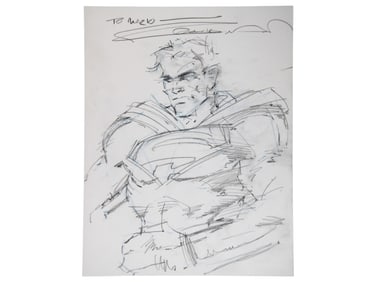 Frank Miller - Original Superman Sketch, Signed