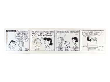 1966 Charles Schulz Peanuts Daily Comic Strip Art