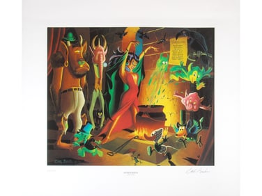 Carl Barks Signed Lithograph "The Student Witch"