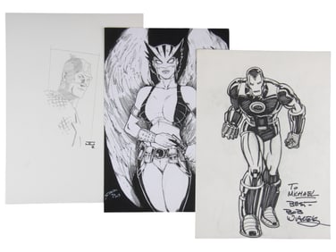 (3) Original Comic Character Sketches