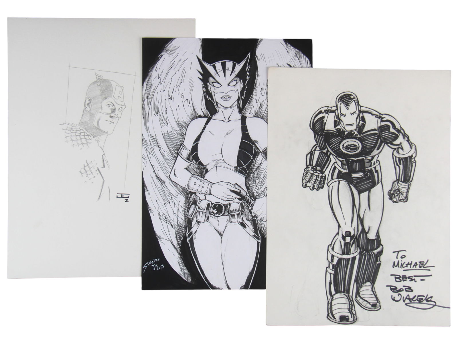 (3) Original Comic Character Sketches (1 of 4)