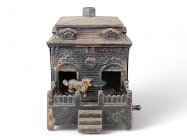 Dog on Turn Table Mechanical Bank.