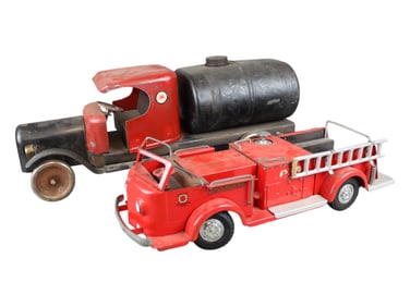 Doepke Fire Truck & Pressed Steel Gas Tanker