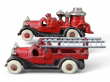 (2) Arcade Cast Iron Fire Trucks