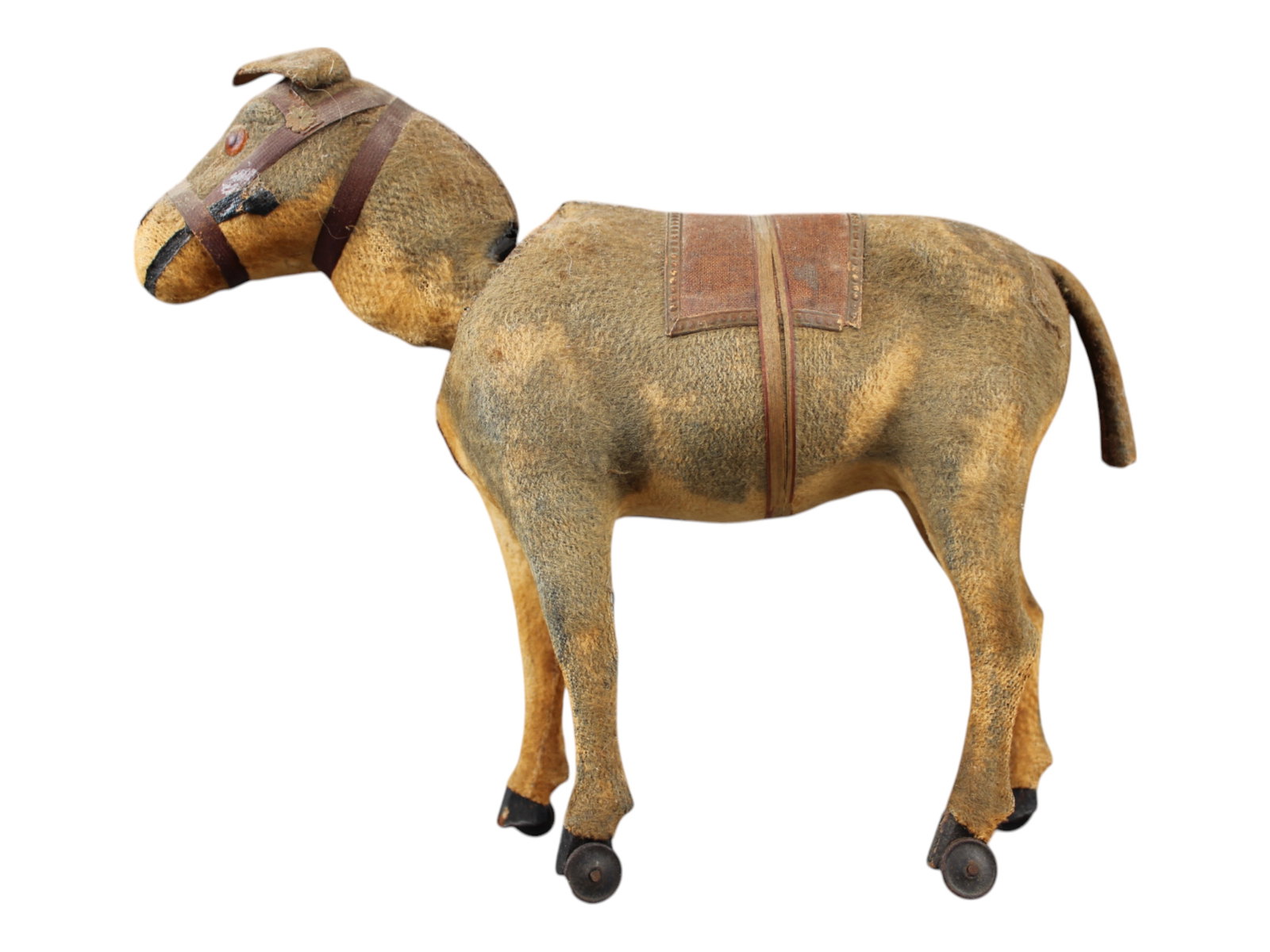 Mule Nodder: Nice early Mule Nodder with wheeled feet. Approx. 10'' long and 9 1/2'' tall.