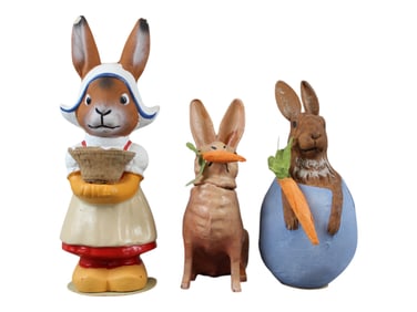 Outstanding Lot of (3) Rabbit Candy Containers
