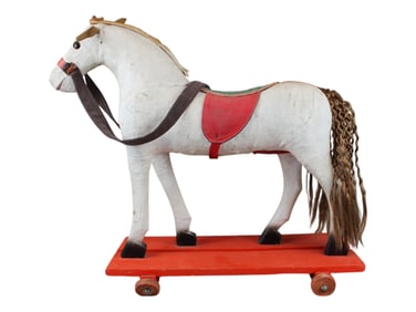 Leather Covered on Wood Horse
