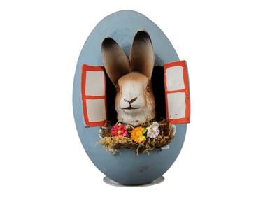 German Composition Easter Egg Candy Container