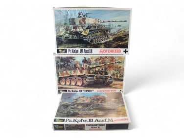 3 MIB Nichimo Minicraft Motorized Tank Model Kits