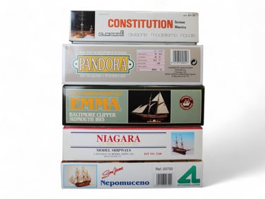 (5) Wooden Boat Model Kits in Original Boxes