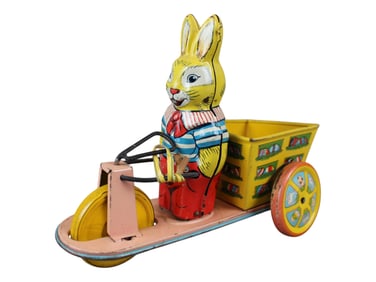 Chein Tin Litho Bunny Cart
