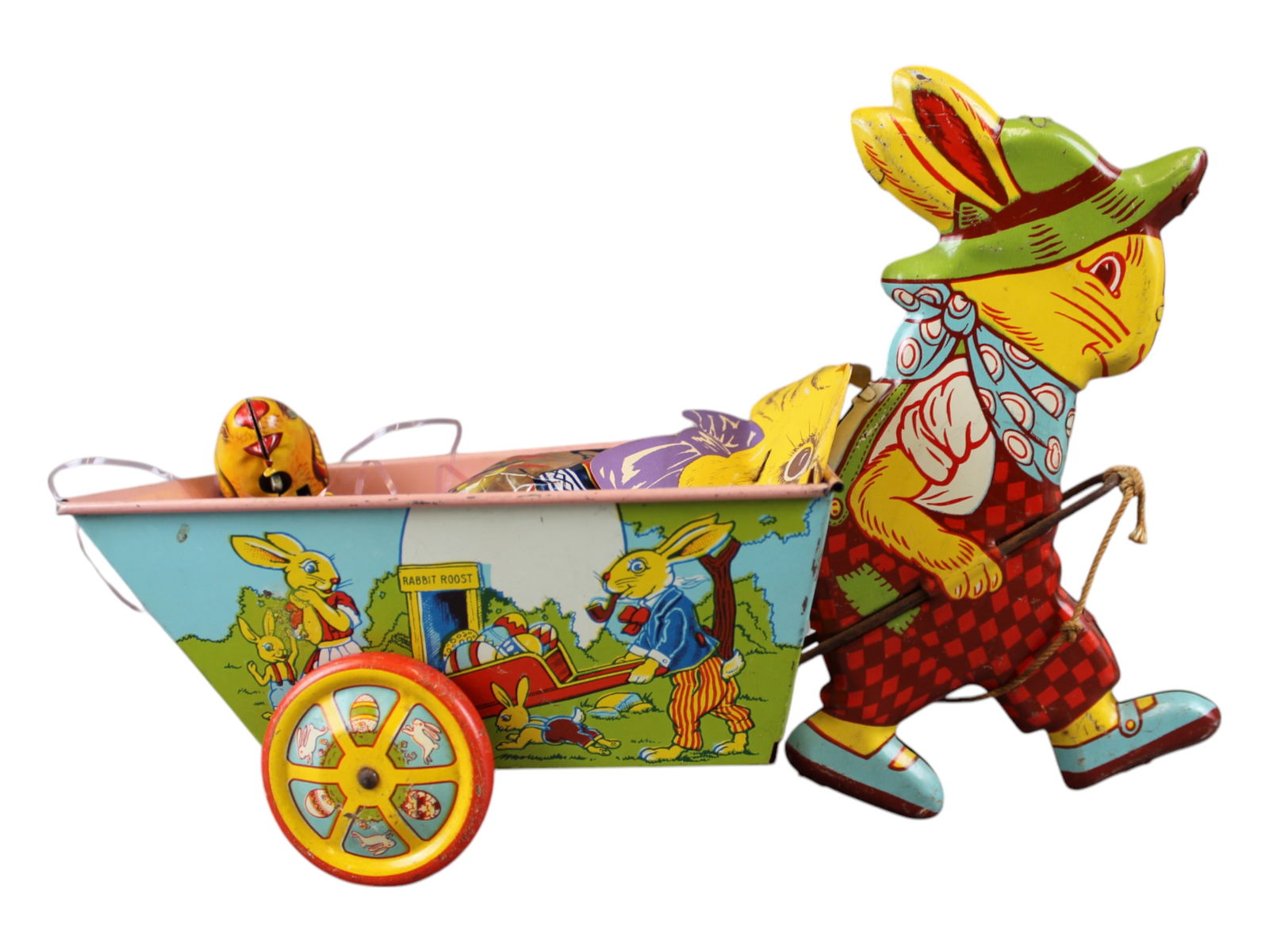 1930s Chein Tin Rabbit Pull Cart (1 of 4)