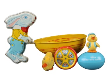 Chein Rabbit Pushing "Egg Cart"
