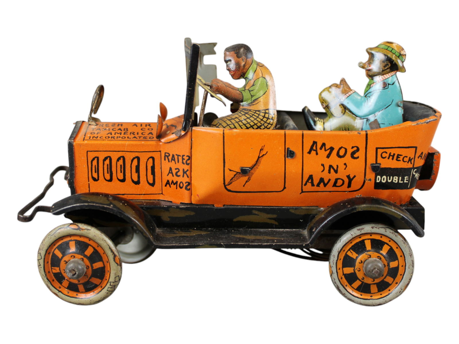 Marx Tin Windup Amos N Andy Fresh Air Taxi Cab (1 of 5)
