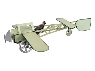 Early Painted Tin Airplane