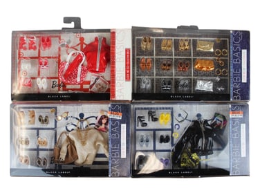 (4) NRFB Barbie Basic Black Label Accessory Sets