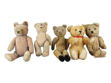 Lot of (5) Early Teddy Bears