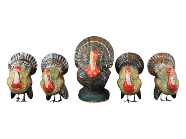 Lot of Turkey Composition Candy Containers