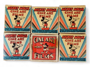 (6) Mickey Mouse Cine Art Films in Boxes, 1930s