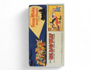 (2) Disney Colored Lantern Slides Sets Boxed 1930s