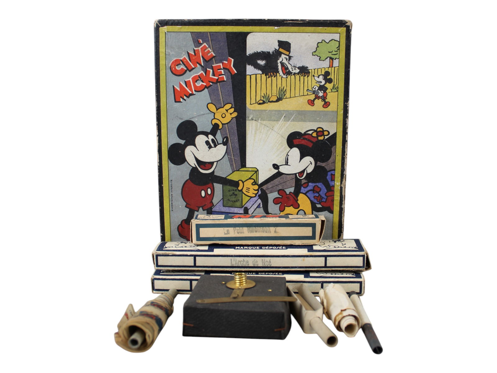 Cine Mickey Projector Box with Parts, France 1938 (1 of 4)